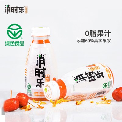 【60%果浆】山楂汁消时乐健康饮料聚会开胃解腻果肉果汁380ml2瓶